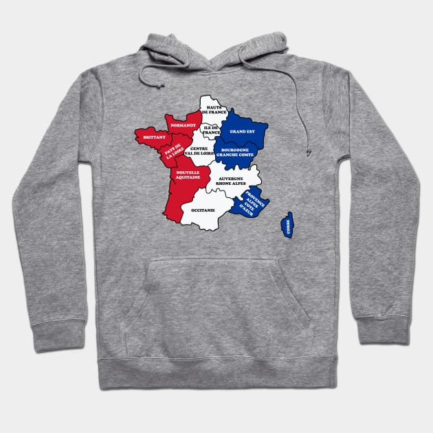 France Map Flag Hoodie by Calisi